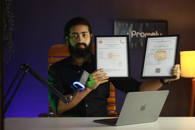 Promely IT CEO holding business certificates